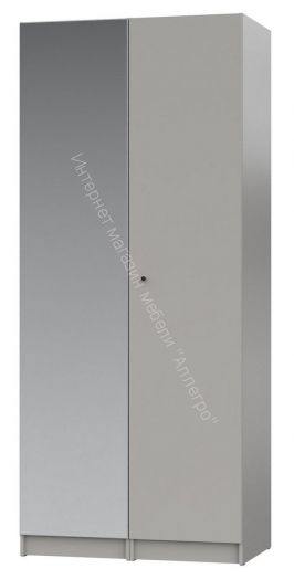 Шкаф НОРДИК К-2 с зеркалом Холодный серый