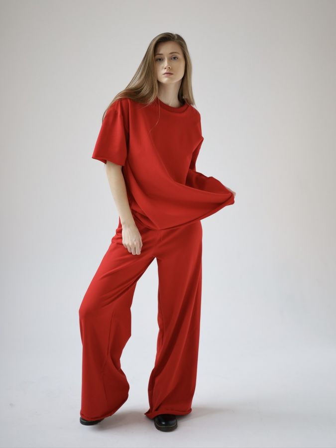 Футболка оверсайз красная