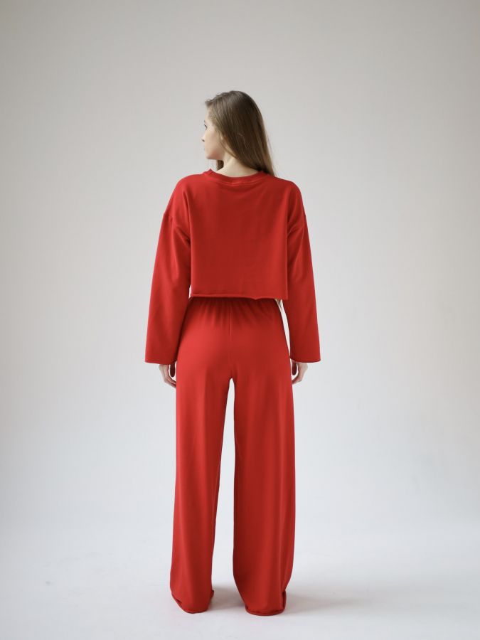 Кофта укороченная красная