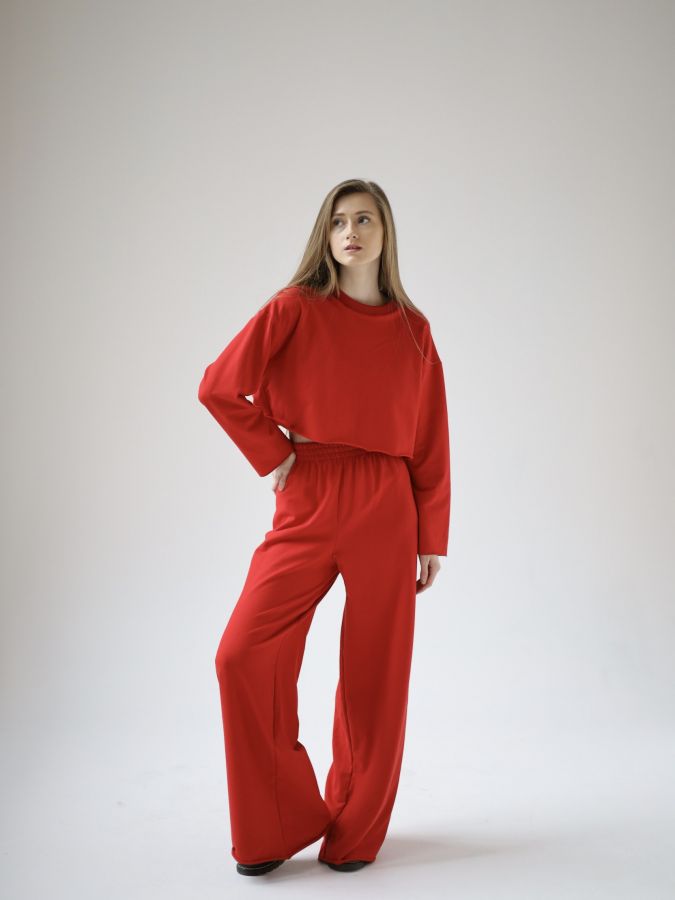 Брюки оверсайз красные