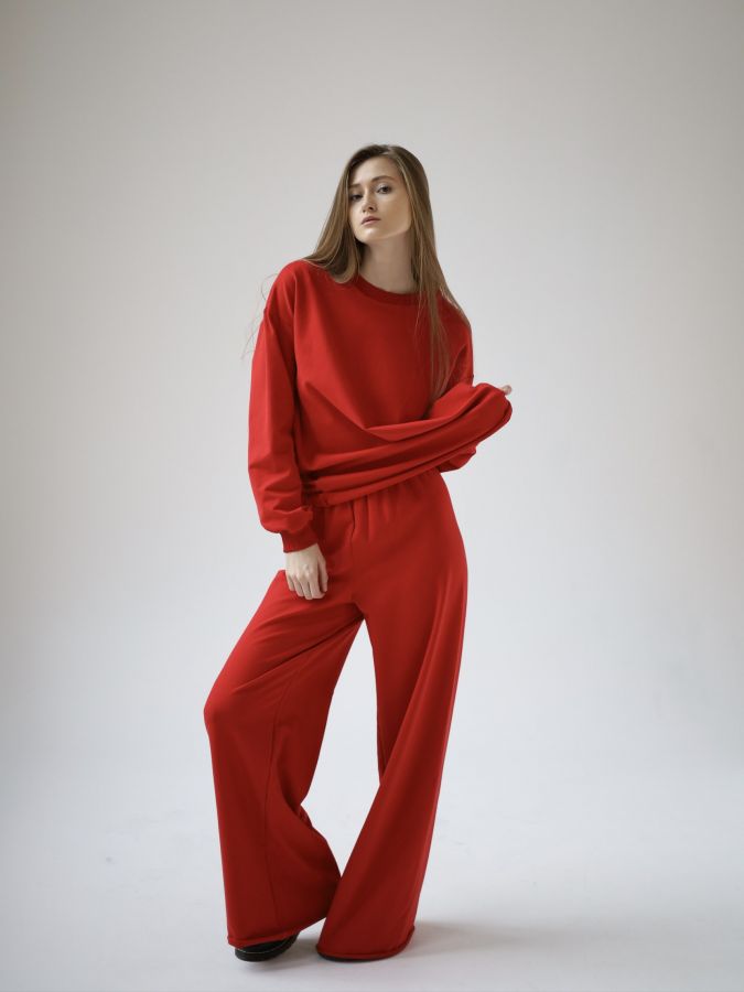 Брюки оверсайз красные