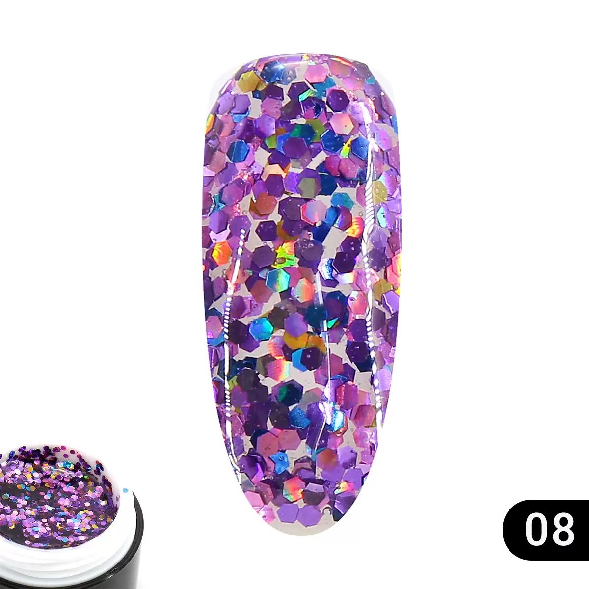 Глиттер гель Global Fashion 5 гр, Glitter gel 08