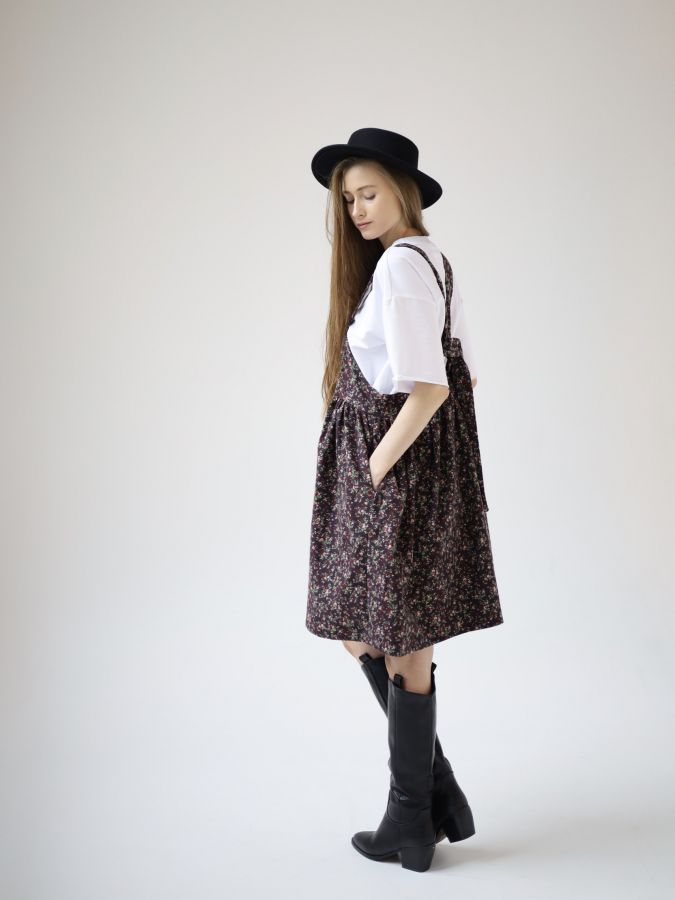 Сарафан Molle винный в цветочек