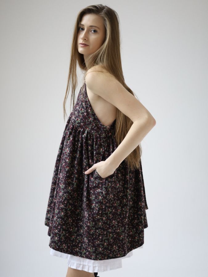 Сарафан Molle винный в цветочек