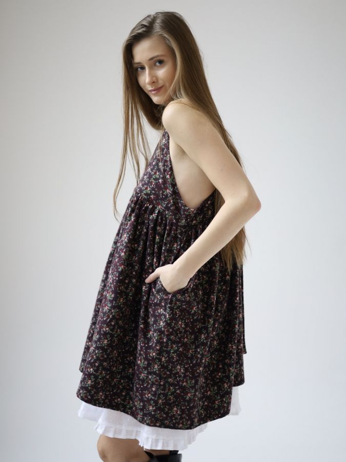 Сарафан Molle винный в цветочек