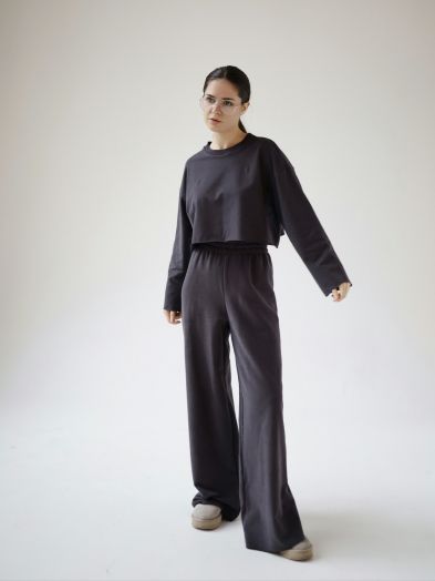 Брюки оверсайз графит из 3х нитки