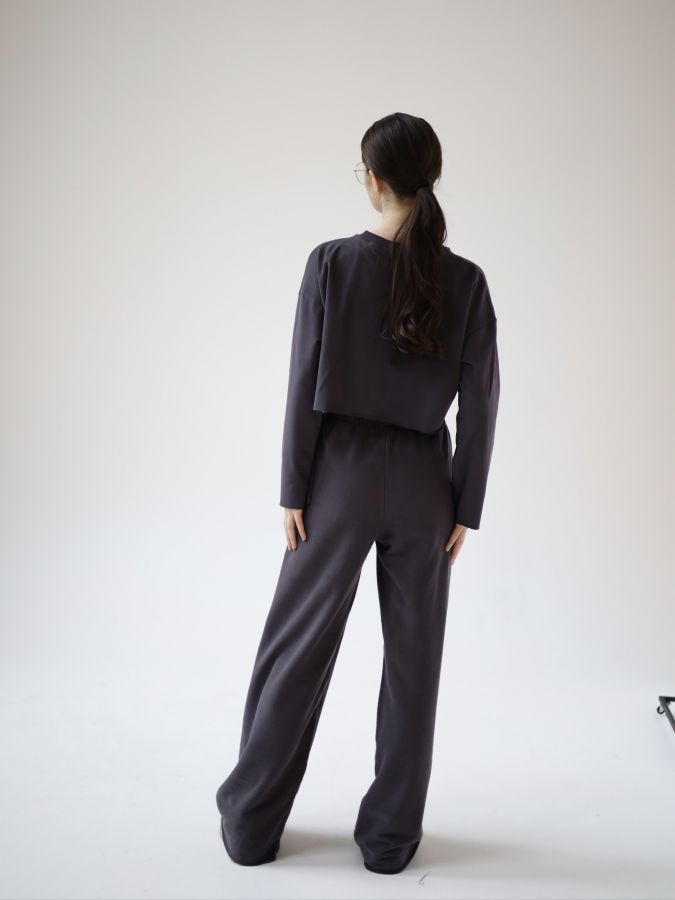 Брюки оверсайз графит из 3х нитки