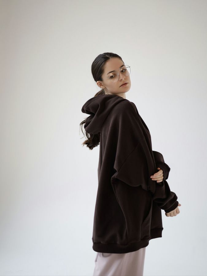 Худи оверсайз в цвете шоколад