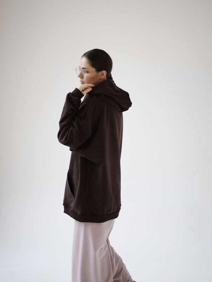 Худи оверсайз в цвете шоколад