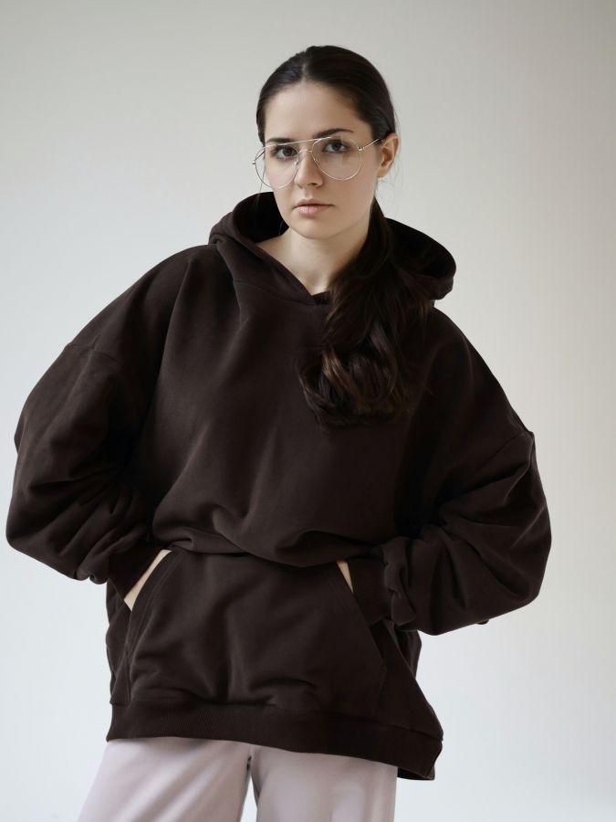 Худи оверсайз в цвете шоколад