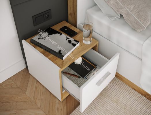 Модульная спальня К-2 (N) FRESCO Белый/Дуб Вотан