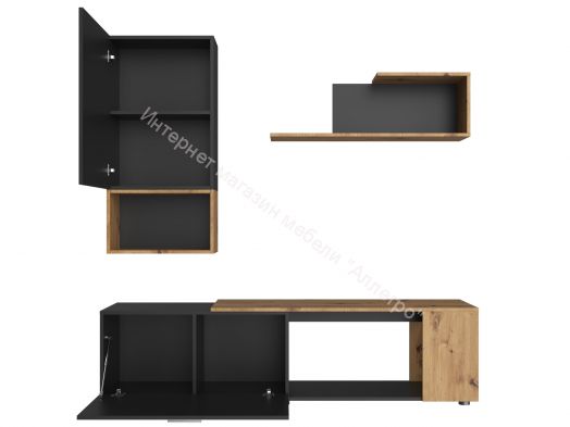 Гостиная SVISS Чёрный/Дуб Артизан