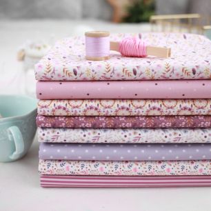 Хлопок - набор тканей для творчества  "Сиренево-лиловый" limit