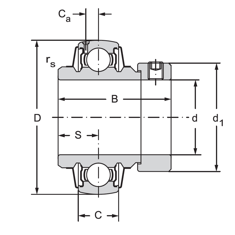 Корпусный подшипник UEL206-103-3L