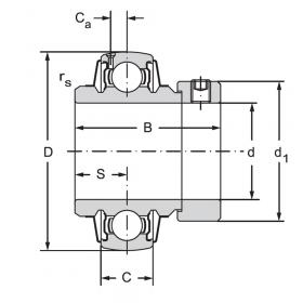 Корпусный подшипник UEL204-3L