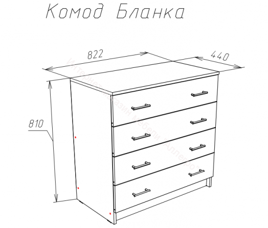 Комод БЛАНКА Дуб Сонома/Белый глянец