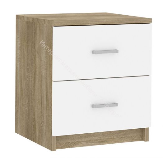 Тумба прикроватная БЛАНКА Дуб Сонома/Белый глянец