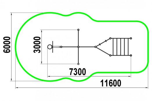 Спортивный комплекс с турниками, шведской стенкой, рукоходом W-06-004