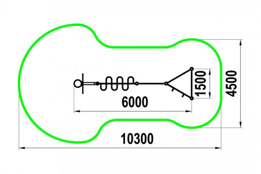 Шведская стенка, три турника классического хвата, рукоход "змейка", баскетбольная стойка W-06-006