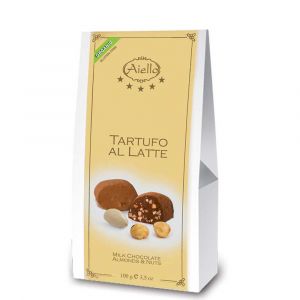 Трюфели из молочного шоколада с миндалем и фундуком Aiello Bio Tartufo al Latte 100 г - Италия