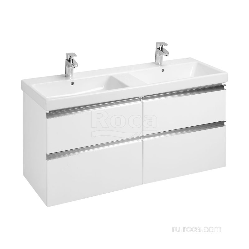 Тумба под раковину Roca The Gap 120 белый глянец 4 ящика ZRU9307637