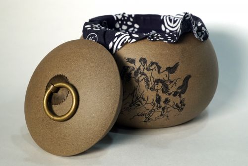 Чайница "Лошадки" Глина 600 мл