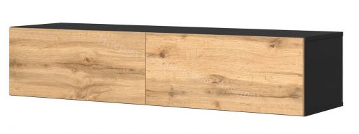 Тумба ТВ 140 SOMERO Чёрный/Дуб Вотан