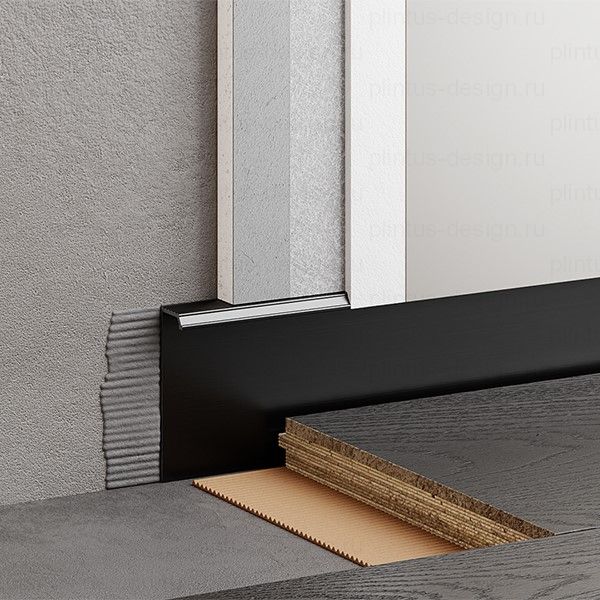Скрытый плинтус Мини ФЕСО 50 мм Чёрный