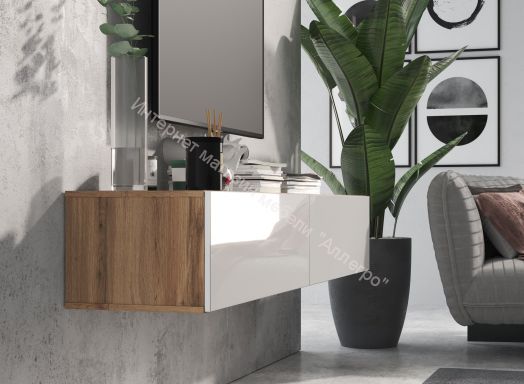 Тумба ТВ 180 SOMERO Дуб Вотан/Белый глянец