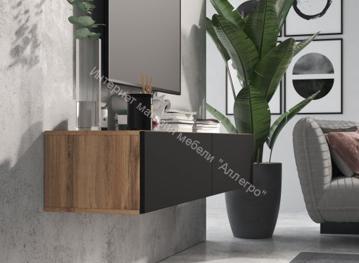 Тумба ТВ 180 SOMERO Дуб Вотан/Чёрный