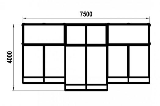 Элемент для скейт площадки Quarter bank quarter