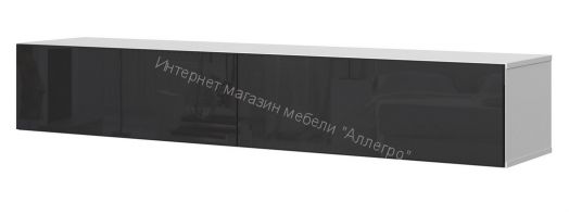 Тумба ТВ 180 SOMERO Белый/Чёрный глянец