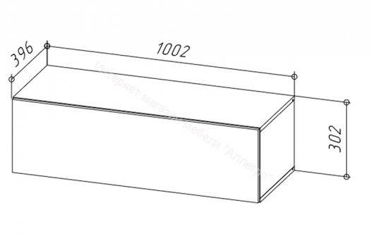 Тумба ТВ 100 SOMERO Белый/Чёрный глянец