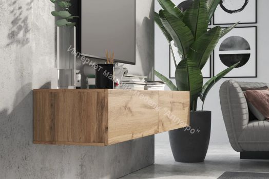 Стенка для гостиной SOMERO Дуб Вотан/Чёрный