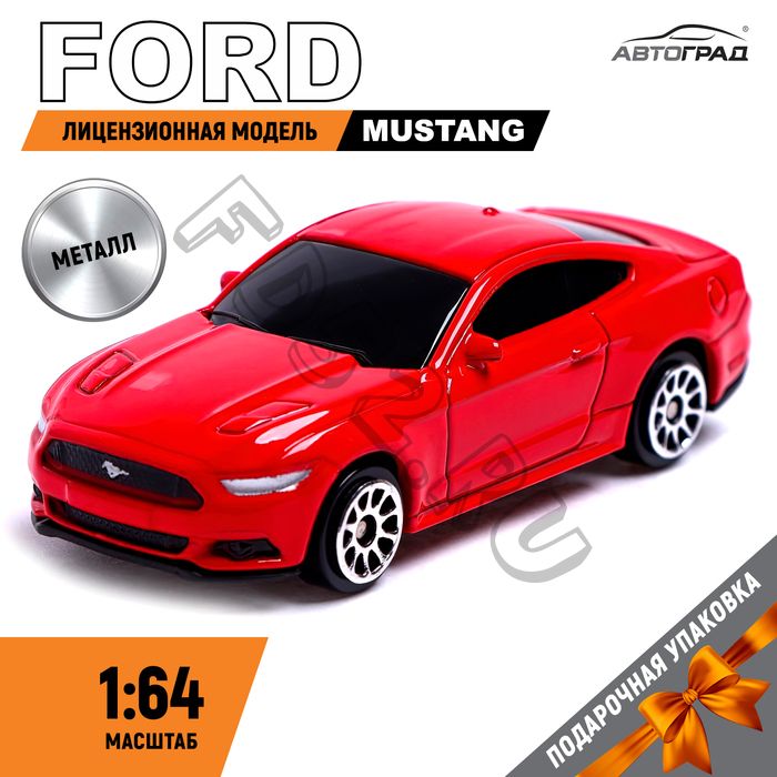 Машина металлическая FORD MUSTANG, 1:64, цвет красный