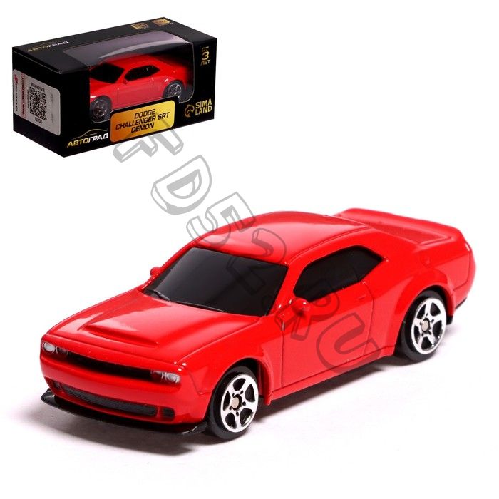 Машина металлическая DODGE CHALLENGER SRT DEMON, 1:64, цвет красный