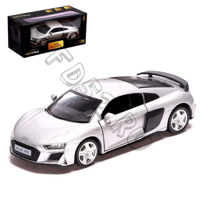 Машина металлическая AUDI R8 COUPE, 1:32, инерция, открываются двери, цвет серый