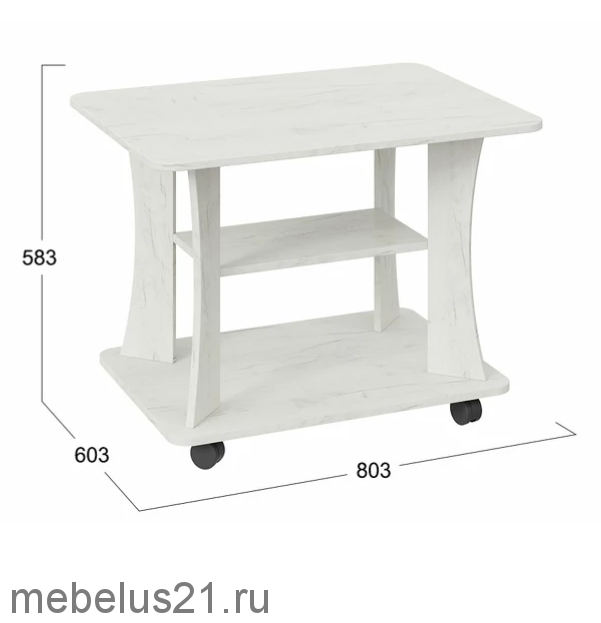 Стол журнальный тип 8 Крафт Белый