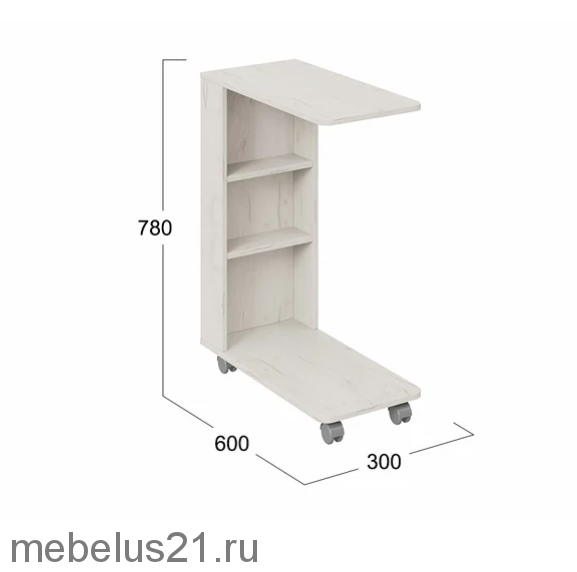 Стол журнальный тип 14 Дуб крафт белый