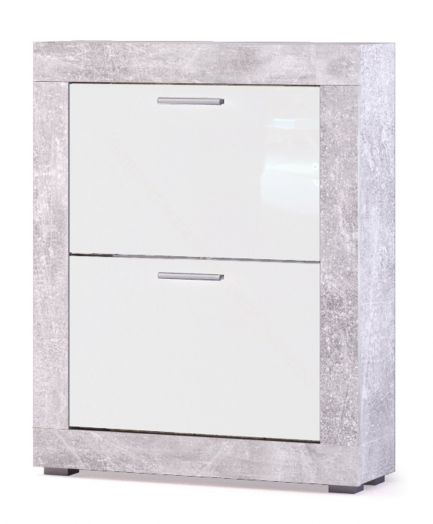 Тумба для обуви О-2 с 2-я секциями МОНТАНА Аtelier/Белый глянец