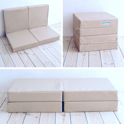 Мат (мягкий щит)  1000*1000*100, в 4 сложения (бежевый)