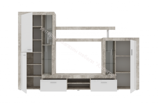 Гостиная МОНТАНА СТ-1 Аtelier/Белый глянец