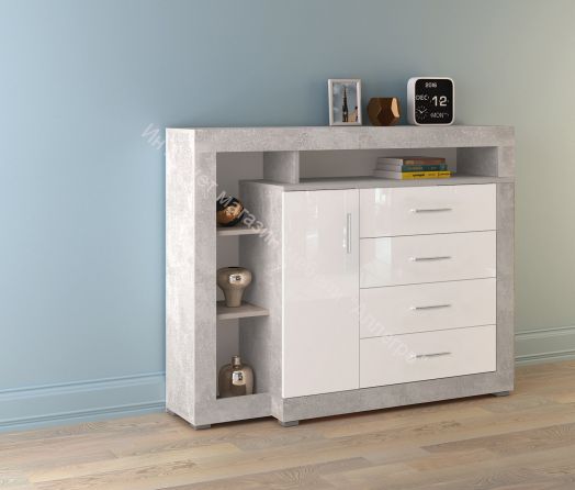 Комод МОНТАНА Аtelier/Белый глянец