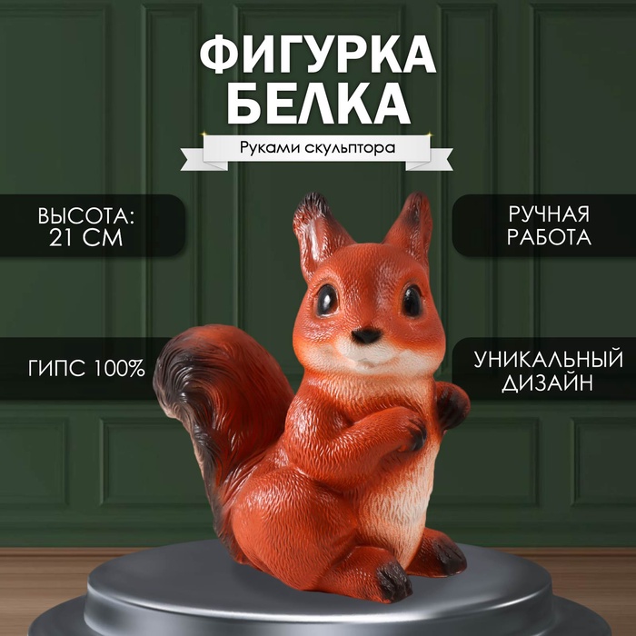 Фигурка  "Белка" высота 21 см,ширина 13 см, длина 18,5 см