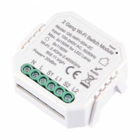 WIFI Реле 2 Канала, 2х5A ST-Luce ST9000.500.02C Белый - -*Max 2x1150W / 2x150W - Ra IP20 L46xW46xH18 100-240V / СТ Люче.