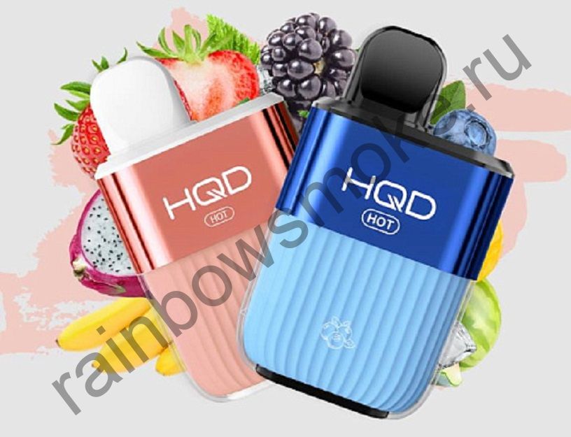 Одноразовая ЭС HQD Hot 7000 - Strawberry Banana (Клубника Банан)