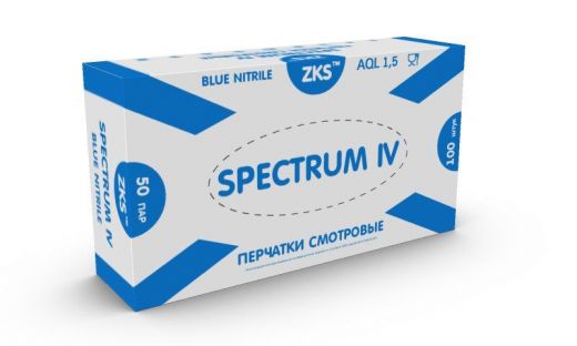 Перчатки ZKS™ нитриловые "Spectrum IV" голубые (50/500)