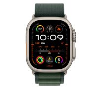 Ремешок Apple Watch Ulta 49mm Dark Green Alpine Loop - Natural Titanium Finish