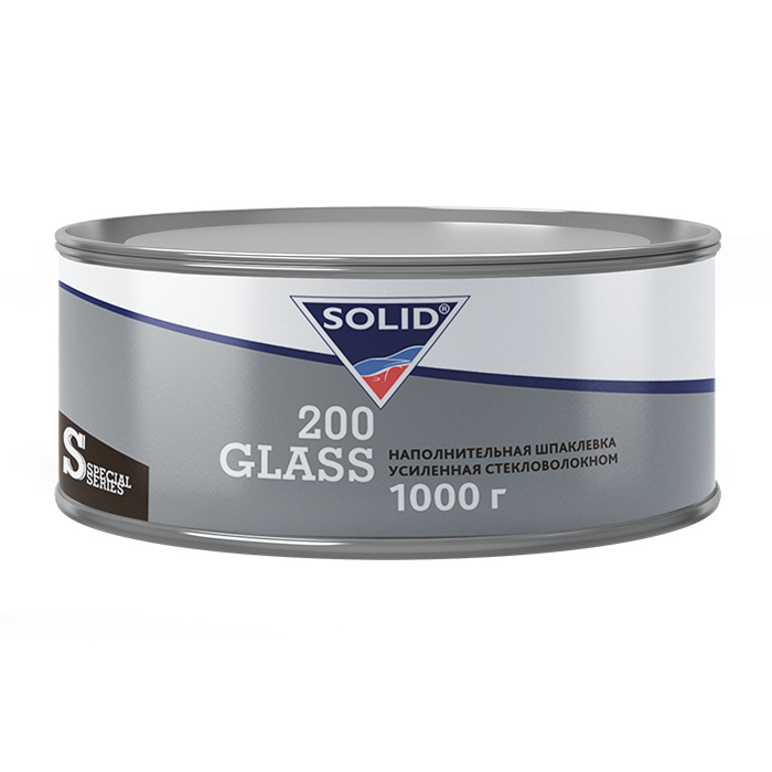 Solid 200 GLASS Наполнительная усиленная стекловолокном шпаклевка, объем 1кг.