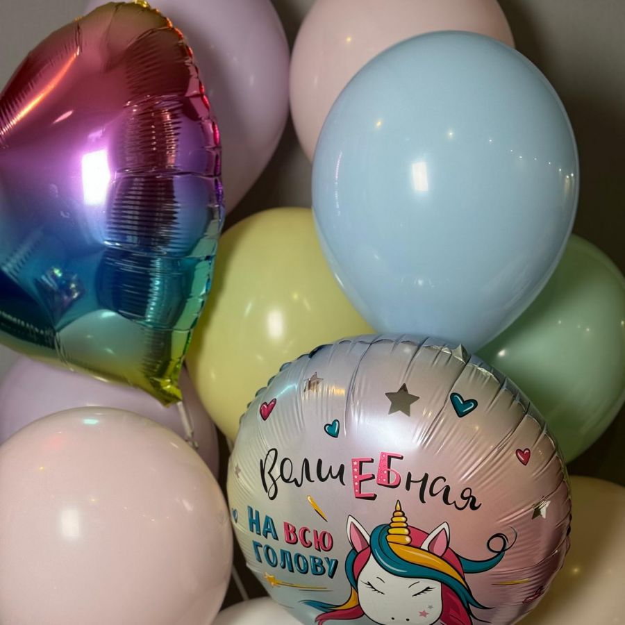 Набор пастельных шариков и фольгированых шариков
